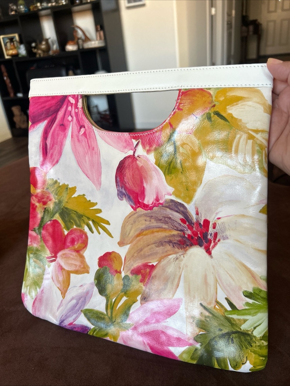 Maurizio Taiuti Italy Floral Leather Clutch Bag